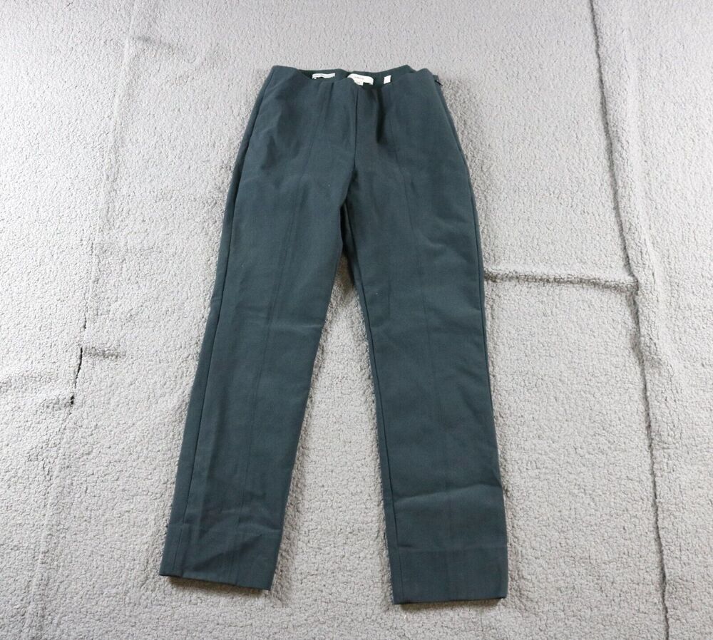 Vince Ponte Leggings Womens M Dark Green Gray Stitch Front Seam Italian Fabric